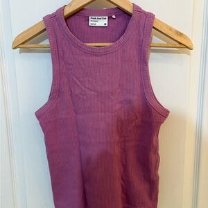 Frank & Oak Ribbed Tank in Dusty Mauve